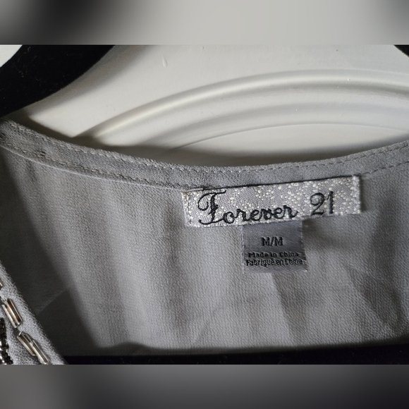 Vintage 2000s Forever 21 Silver Sequin And Beaded Tank Top ~Y2K~ Medium - Picture 5 of 8